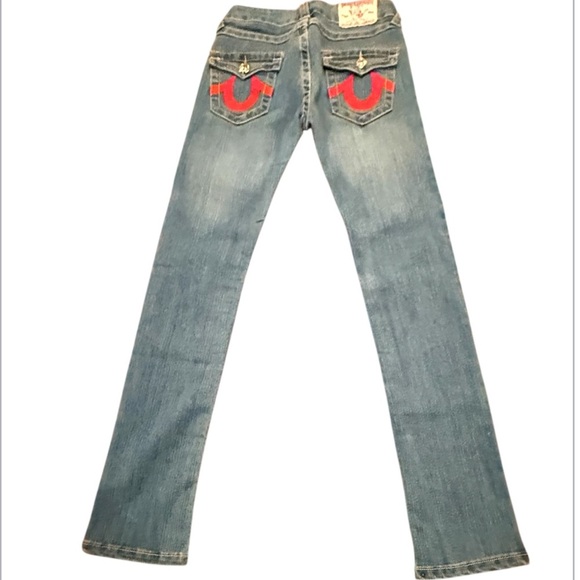 NWOT True Religion Joey Super T Women’s Jeans Size 25 Red Logo $238